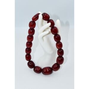 200g Bakelite Faturan Cherry Amber Rarity Sai Baba Beads Necklace